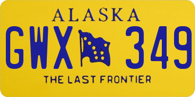 AK license plate GWX349