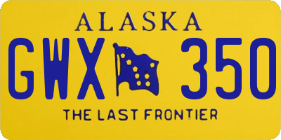 AK license plate GWX350