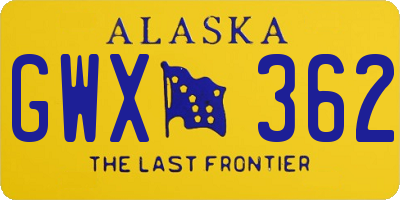 AK license plate GWX362