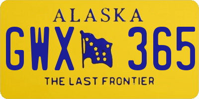 AK license plate GWX365