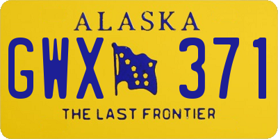 AK license plate GWX371