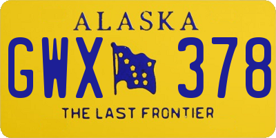 AK license plate GWX378