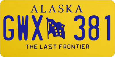 AK license plate GWX381