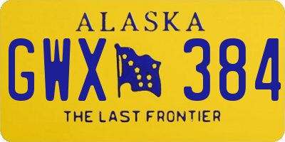 AK license plate GWX384