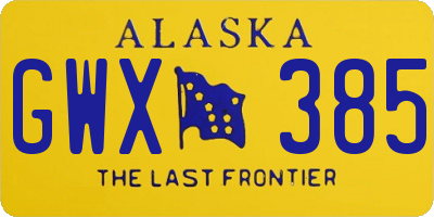 AK license plate GWX385