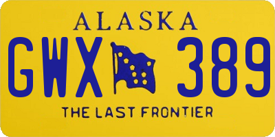 AK license plate GWX389