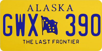 AK license plate GWX390