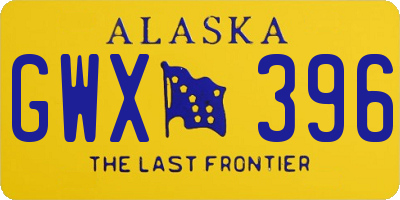 AK license plate GWX396