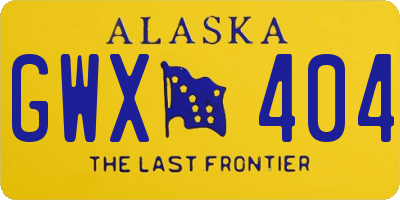 AK license plate GWX404