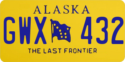 AK license plate GWX432