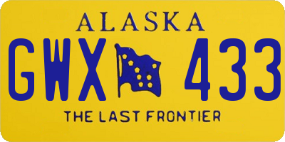 AK license plate GWX433