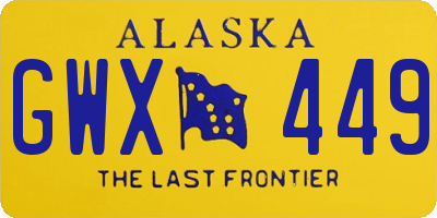 AK license plate GWX449