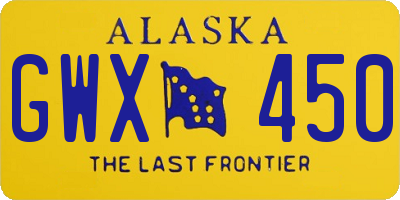 AK license plate GWX450