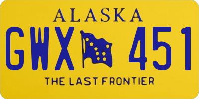 AK license plate GWX451