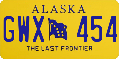 AK license plate GWX454
