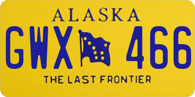 AK license plate GWX466