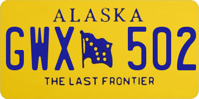 AK license plate GWX502