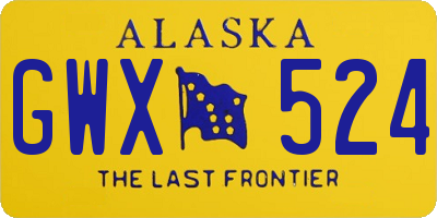 AK license plate GWX524