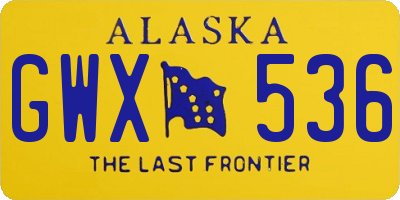 AK license plate GWX536