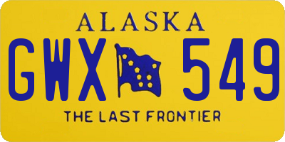 AK license plate GWX549