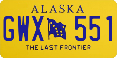 AK license plate GWX551