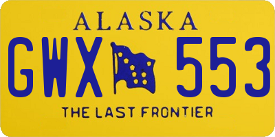 AK license plate GWX553