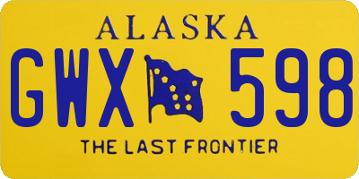 AK license plate GWX598