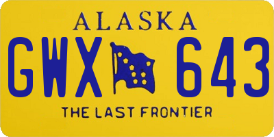 AK license plate GWX643