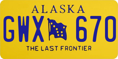 AK license plate GWX670
