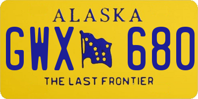 AK license plate GWX680