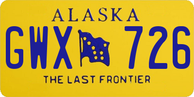 AK license plate GWX726