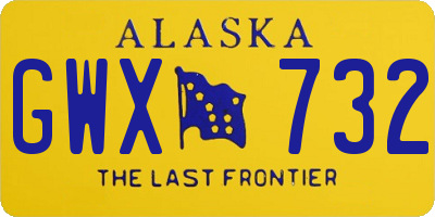 AK license plate GWX732