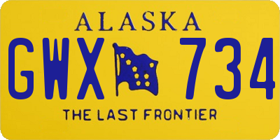 AK license plate GWX734