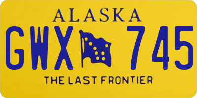 AK license plate GWX745