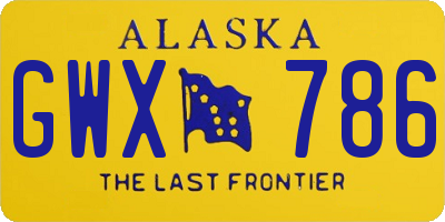 AK license plate GWX786