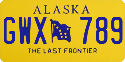 AK license plate GWX789