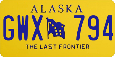 AK license plate GWX794