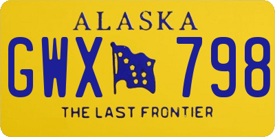 AK license plate GWX798