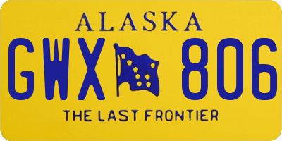 AK license plate GWX806