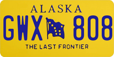 AK license plate GWX808