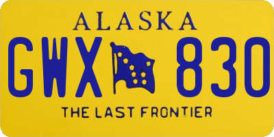 AK license plate GWX830