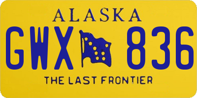 AK license plate GWX836