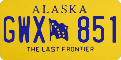 AK license plate GWX851