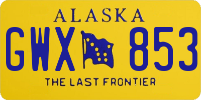 AK license plate GWX853