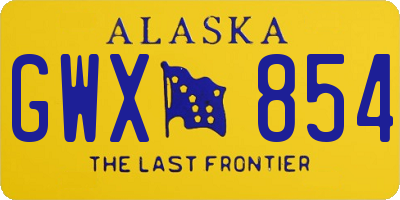 AK license plate GWX854