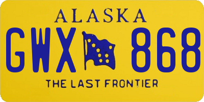 AK license plate GWX868