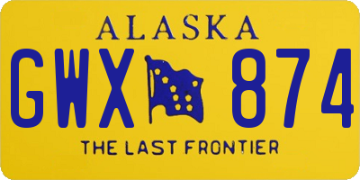 AK license plate GWX874