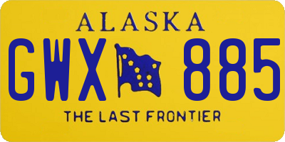 AK license plate GWX885