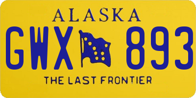 AK license plate GWX893