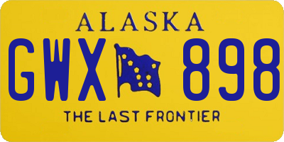 AK license plate GWX898